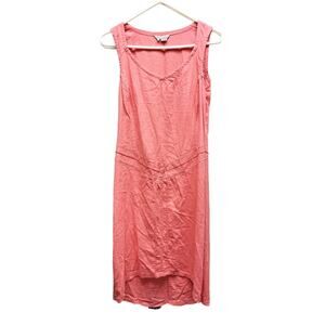 Royal Robin Peach Sleeveless Linen Blend Midi Dress Size S